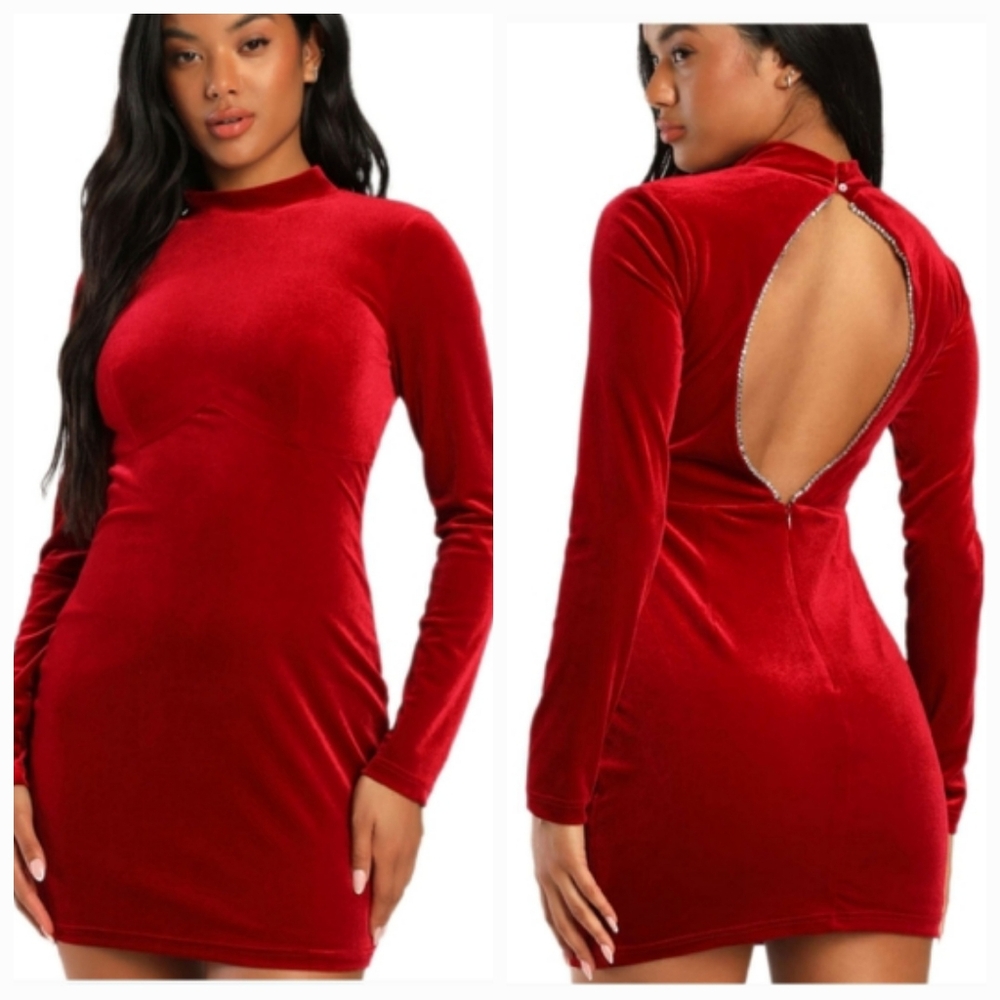 Lulus Red Velvet Cocktail Dress
